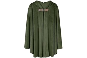 TOONRAIN Medieval cloak Men with Hood Renaissance Hooded Cape Costume Viking Steampunk Hobbit for Women Short Velvet Capelet