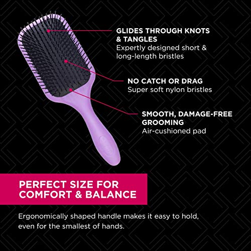 Denman Tangle Tamer Ultra (Violet) Detangling Paddle Brush For Curly