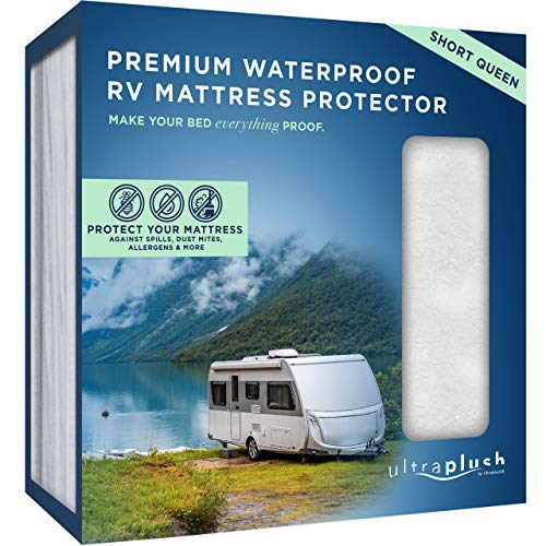 UltraPlush Premium Waterproof Mattress Protector, Luxurious, Soft & Comfortable, Protects Against Dust Mites and Allergens, Motorhome, Camper and Travel Trailer Mattresses (RV Short Queen 60" x 75")