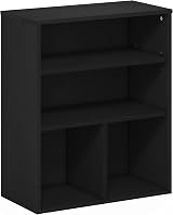 Furinno PASIR 3-Tier Shelf Bookcase Black Oak 30cm D x 60cm W x 71cm H view 2