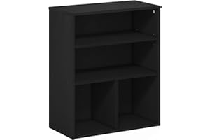 Furinno PASIR Book Shelf, 3-Tier Display Bookshelf, Bookcase, 11.8 x 23.6 x 28.1, for Living Room, Bedroom, Home Office, Blac