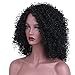 Synthetic Afro Kinky Curly Wigs Shoulder Length Jet Black Full Wigs for Black Women Heat Resistant Fiber + a Free Wig Cap