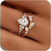 RKKOJJO 925 Sterling Silver Bridal Rings Sets AAA Cubic Zirconia CZ Full Diamond Engagements Rings Wedding 2 Pcs Promise Anniversary White Gold Rings for Women Size 9