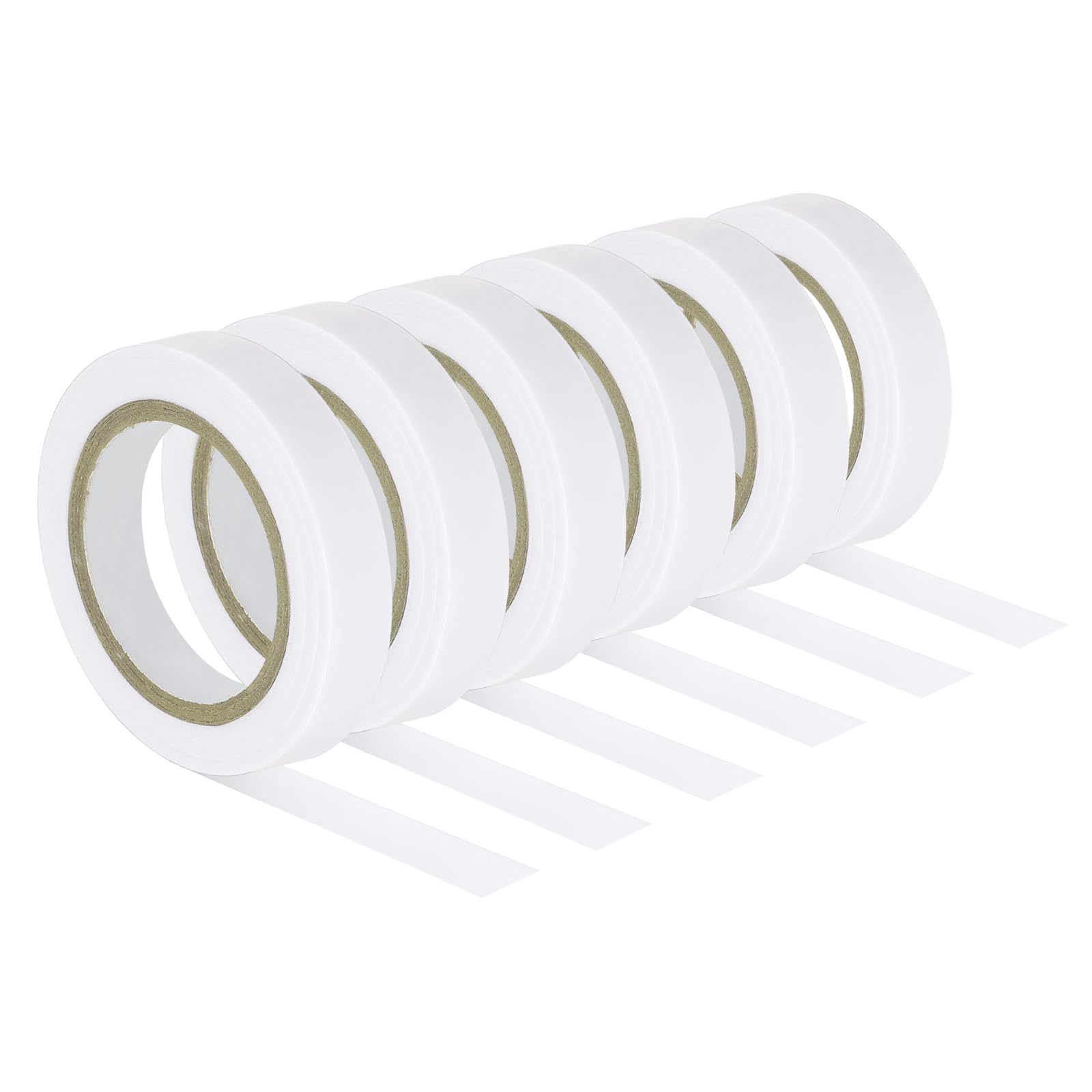 PATIKIL 32.8Ft Grip Finishing Tape, 6 Pack PVC Racquet Finishing Tapes Racket Accessories Sticky Seal for Tennis Badminton, White