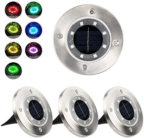 Catland Led ソーラーライト 置き型 埋込み型 Rgb おしゃれ ガーデンライト 8個 Led素子 明るい 地中埋込型ライト 屋外用 Ip67防水 屋外照明 ソーラー照明 自動点灯 消灯 防犯ライト工事不要 庭 倉庫 車庫 芝生 汎用 ステンレス Abs素材 耐衝撃 4個入り