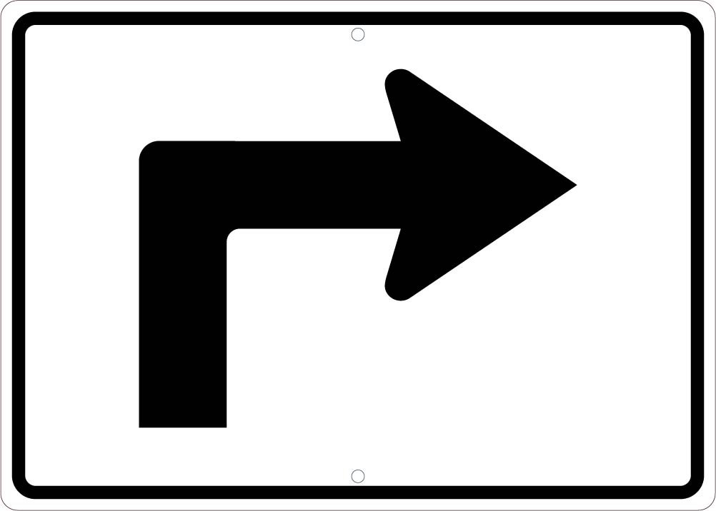 Nmc Tm501j Advance Turn Right Arrow Sign 21 In X 15 In Heavy Duty Reflective Aluminum Traffic Sign With Black Arrow Graphic On White Base Amazon Com Industrial Scientific