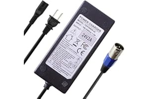 Abakoo 24V 2A Battery Charger with XLR Connector for Ezip Mountain Trailz S400 S500,Jazzy, Pride, S300 S350 S650, Ezip 400 500 650 750 900 Mountain Trailz, Shoprider