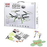 JMAZ Syma X5HW FPV RC Quadcopter Drone HD WiFi FPV Camera Take Picture Record Video Hover Function White Flying Toy