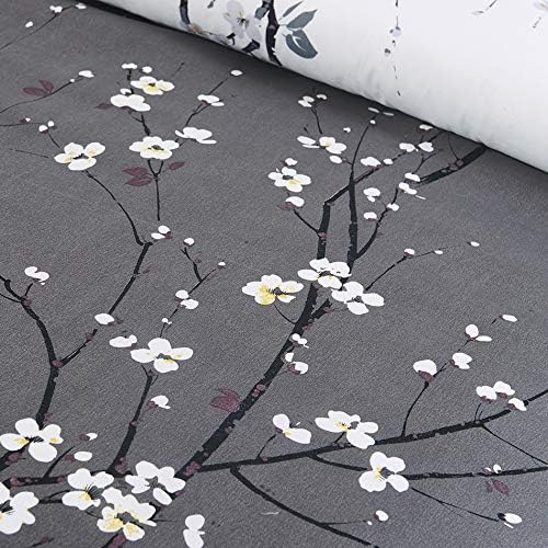 YEPINS Soft Brushed Microfiber Duvet Cover Set with Zipper Closure and Corner Ties, Tree Branch Printed Pattern, Dark Grey and White Color, Reversible Design- Double Size(200x200CM) - Image 5