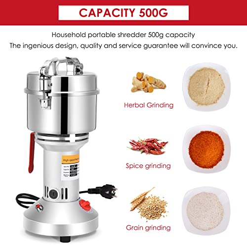 Kotsy Cereal Mill 500 g, Stone Mill 2500 W Portable Grinder 220 V 3 Blades Rice Quick Grinding, Sesame, Whole Grain Cereals