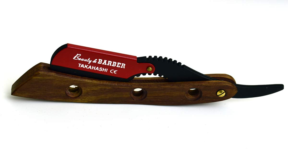 Japanese stainless Straight Razor, Professional Barber Classic Straight Edge Razor - TAKAHASHI Straight Razor for Barber includes 20 free blades