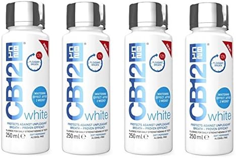 CB12 WHITE MOUTHWASH 250ML (Pack of 4), 250 ml (Pack of 4)