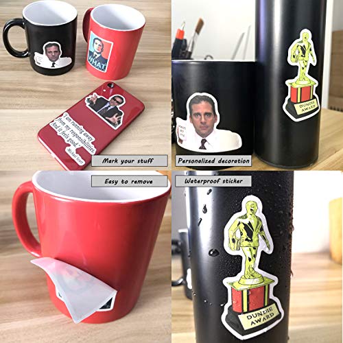 HOHAJIU The Office Merchandise Stickers 50 Pck The Computer Stickers The Office Stickers for Water Bottles, Micheal Scott, Funny Laptop Decals, Hydro Flask Stickers