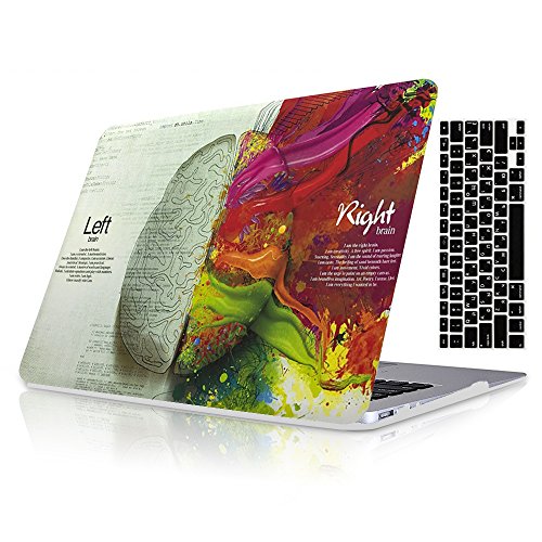 Soundmae Macbook Air 13" Case Cover Plastic Hard Case + Keyboard Protector Stylish Brain Pattern Design Hard Cases Cover For Macbook Air 13.3 13inch (Fits A1369/1466) - Left&Right Brain