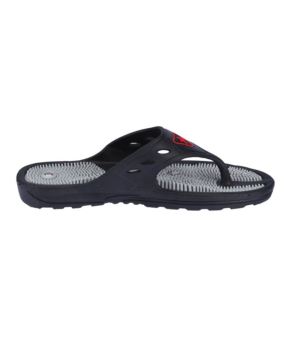 unistar unisex acupressure slippers - gh-01, black, (size 8)