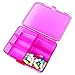 XINHOME 6 Compartment Pill Box Holds Up to 200 Tablets Gasketed & Waterproof (Rose Red)