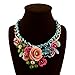 truecharms Women's Rose Necklaces Pendants Transparent Big Resin Crystal Flower Choker Statement Necklace (Multi)