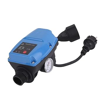 Heaviesk für SKD-5MIT Wasserpumpen-Druckregler Elektronischer automatischer Druckschalter mit Manometer EU-Stecker
