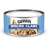 GEISHA Minced Clams (Razor Clams) in Clam Juice 7oz (Pack of 12) | Zero Sat Fat &amp; Trans Fat &ndash; Wild Caught &ndash; Good for Clam Chowder &ndash; Gluten Free &ndash; No MSG &ndash; NON-GMO