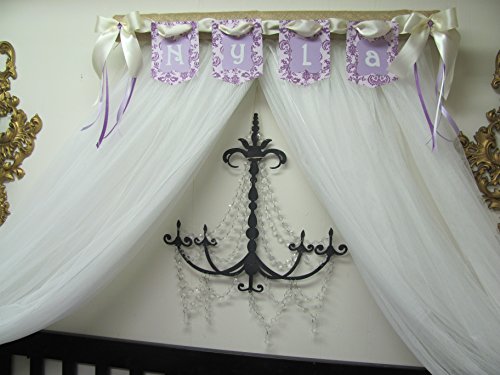 Shabby Chic Princess Bed Crown Canopy Crib Baby Nursery Decor Princess Girl's Bedroom FREE White SaLe
