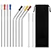 Set of 8 Stainless Steel Drinking Straws(10.5 inch)and Silicone Silencers,For 30 oz Tumblers