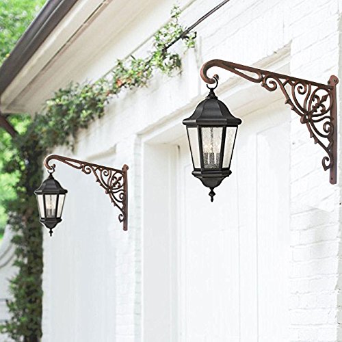 Cast Iron Plant Hook Hanger 12" Deep Outdoor Indoor Wall Hanging Planters Flower Flowering Plants Pot Basket Hook Bird Feeder Wind Chime Lanterms Hanger Hardware Bracket (12" Deep) - Thumbnail 4