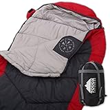 Mummy Sleeping Bag with Compression Sack – Winter Sleeping Bag for Camping, Hiking, Backpacking & Travel – Waterproof, Compact and Ultralight Cold Weather Sleeping Sack for Adults up to 6’6