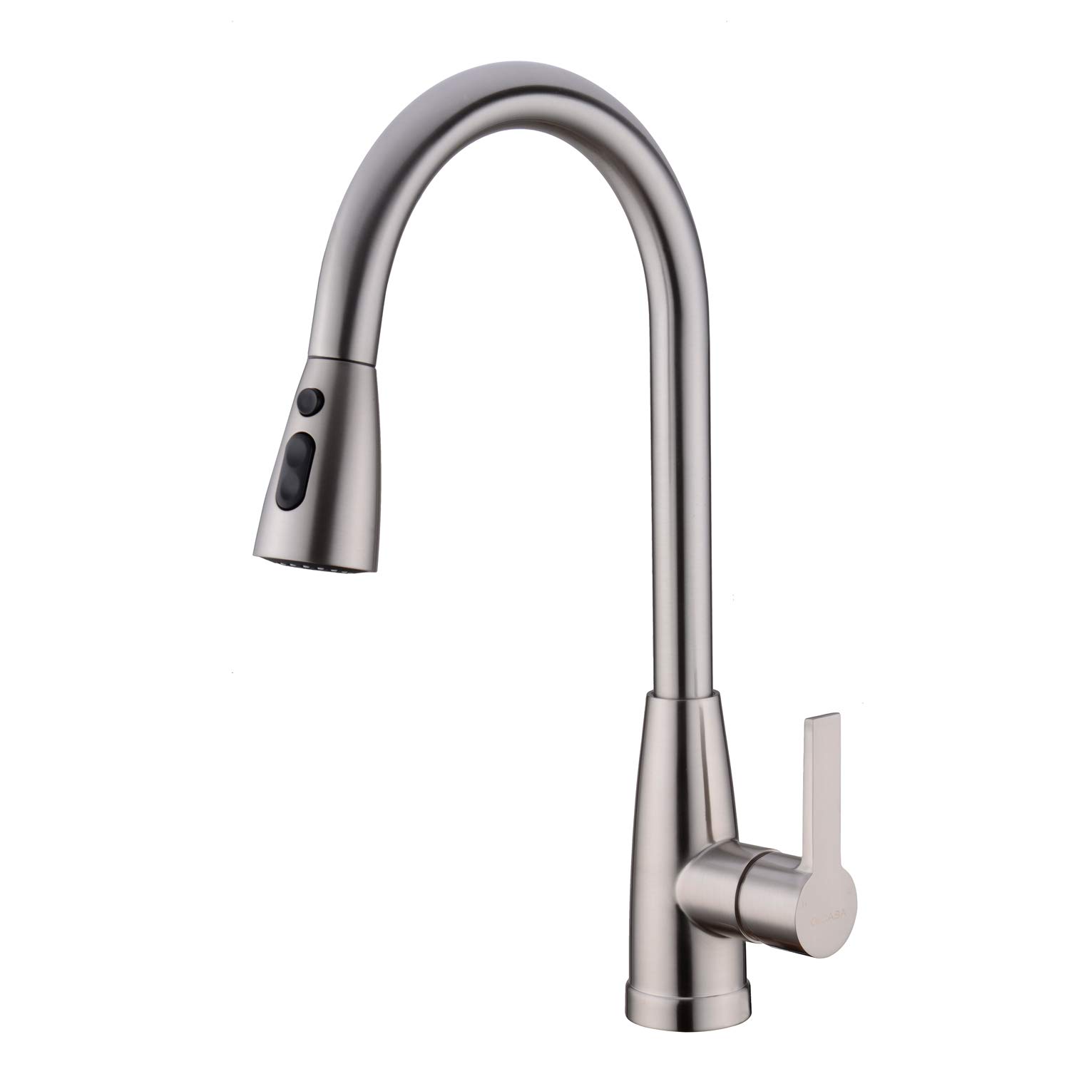 GICASA Modern Single Lever Brushed Nickel Kitchen Faucet Pull Out Sprayer, Stainless Steel Kitchen Sink Faucet