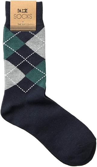 Amazon ザ スーツカンパニー フリーサイズ アーガイル柄ソックス グリーン ネイビー ライトグレー ストール マフラー 通販