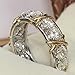 Lovely Ring - Eternity Diamonique 10KT White&Yellow Gold Filled Wedding Band Ring Size8