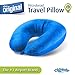Cloudz Dual Comfort Microbead Airplane Travel Neck Pillow. Soft Cozy Plush Fabric on One Side, Cool Relaxing Spandex on The Other! Customize Your Comfort and Support at Home or On The Go! Bright Blue