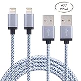 EverDigi 2pcs 6FT Nylon Braided Charging Cable Data & Sync Charging Cord 8-Pin Lightning to USB Cable Charger for iPhone 7/ 7 Plus/6/6s/6 plus/6s plus, iPhone 5/5s/5c,iPad, iPod