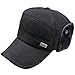 eYourlife2012 Mens Winter Wool Fleece Faux Fur Outdoor Peaked Baseball Cap Hat with Ear Warmer Black