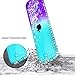 NageBee Protective Case for Apple TV 4K 5th, 4th Gen Remote - Glitter Liquid Quicksand Waterfall Floating Sparkle Bling Diamond Shockproof Cover for Apple TV Siri Remote Controller -Aqua/Purple