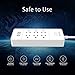 NTONPOWER Power Strip with USB – 6 Outlet Power Cord with 3 USB Charger Ports for Home/Office – 5ft Wall Mounted Extension Cord with Overload Protection, Built-in Indicator Light