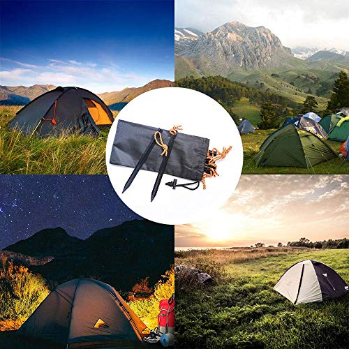 OBKJJ Tent Stakes,7075Aluminium Tent Nail Lightweight with Reflective Rope 12-Piece - Thumbnail 6