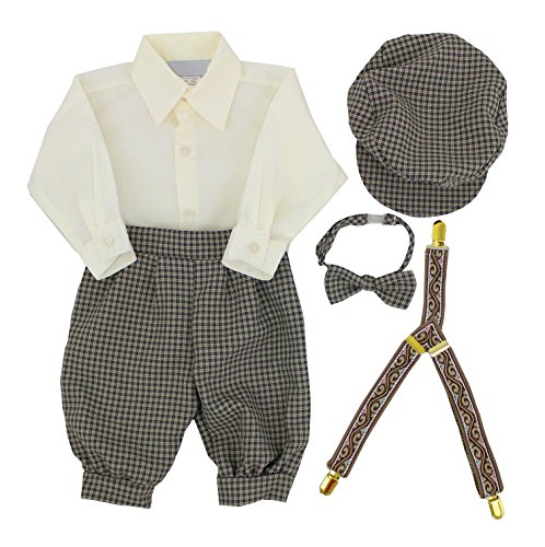 Luca Gabriel Vintage Baby Boys Toddlers Beige / Ivory Houndstooth Knicker Sling Set - 18m
