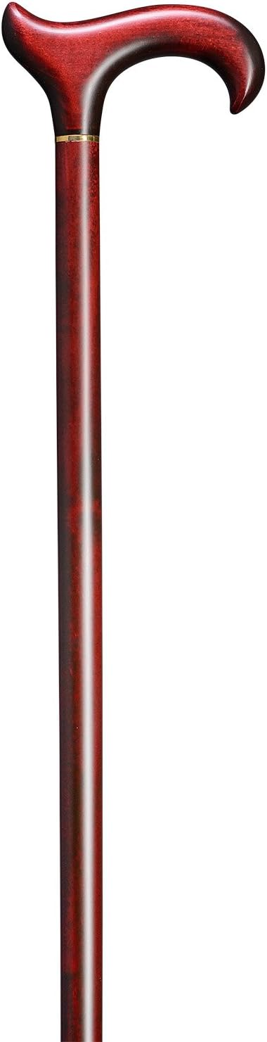 Exclusive L-Derby Designer Walking Stick Maple Wood Stained Mahogany Red