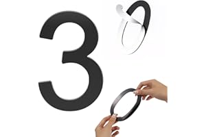 HABITABLE TREE Self-adhesive 3 Inch House Numbers Acrylic House Number Modern House Numbers Black Mailbox Numbers for Outside Address Home Number for Apartments Office Hotel Room (3)