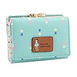 Damara Female Faux Leather Card Holder Mini Wallet Clutch,Light Green