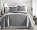 Southshore Fine Living, Inc. Summer Bedspreads Queen Size Quilts with Shams, Lightweight Full Bedding Set, Pet Hair Resistant Quilt Coverlet Queen Size/Full Bedspread with 2 Pillow Shams, Steel Grey