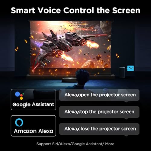 NothingProjector Motorized ALR Screen for Ultra Short Throw Projector, 95% Ambient Light Rejecting, 100 inch, Floor Rising, 4K/8K UHD, Active 3D, Anti Daylight, Electric Retractable Automatic NothPJ