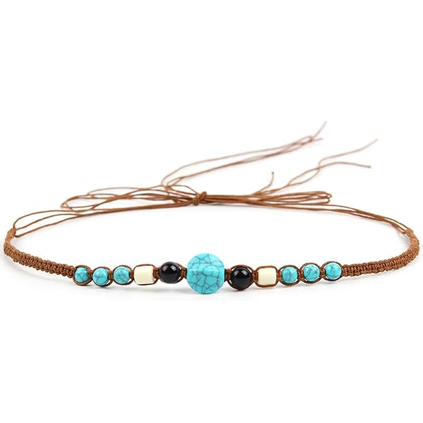 9127 Boho Western Butterfly Hat Band For Women Turquoise Bead Hat Band Genuine Beaded Turquoise Cowboy Hat Band, Native American Beaded  main image 4