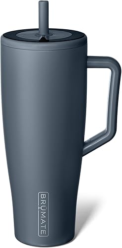 BrüMate Era 40 oz Tumbler with Handle & Straw | 100% Leakproof Insulated Water Bottle Tumbler with Lid & Flexible SoftSip Straw | Made of Stainless Steel | Cup Holder Friendly | 40oz (Nightfall Blue)