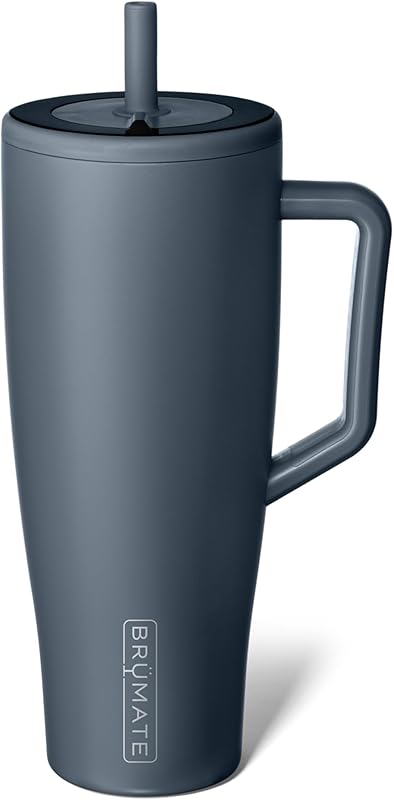 BrüMate Era 40 oz Tumbler with Handle & Straw | 100% Leakproof Insulated Water Bottle Tumbler with Lid & Flexible SoftSip Straw | Made of Stainless Steel | Cup Holder Friendly | 40oz (Nightfall Blue)