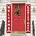 HB-life Merry Christmas Banner,Welcome Christmas Porch Sign for Christmas Decoration Outdoor Indoor, Christmas Banner Red Xmas Decor Banners for Home Decor