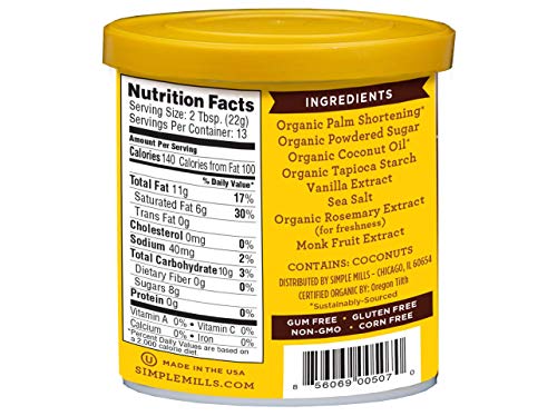 Simple Mills Frosting, Vanilla, 10 oz, 3 count