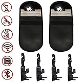 Undercut Innovations 2-Pack Car Key RFID Signal Blocking Case with Bonus 4-Pack Headrest Hooks – Faraday Bag RFID Sleeve for Key FOB, Cell Phone, Passport with Extra Security Layer