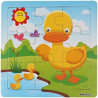 Shybuy Toys Hot Sale Toys,Shybuy Wooden Animals Lovely Puzzle Educational Developmental Baby Kids Training Toy (14.7cmx14.7cm/5.8"x5.8", Multicolour)