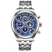 Mens Watches Fashion Sports Quartz Watch Stainless Steel Silver with Gold Strap Top Brand Luxury Simple Style Business Watch Waterproof 30M